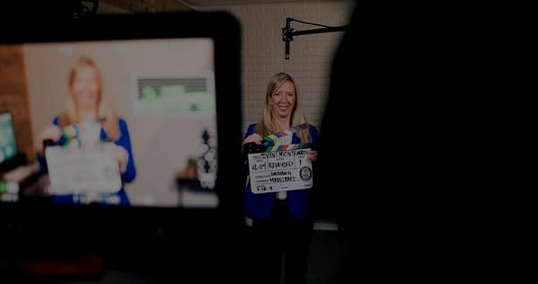 colleen jones records a training video